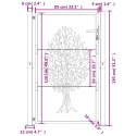 VidaXL Furtka ogrodowa, antracytowa, 105x130 cm, stal, motyw drzewa