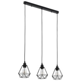 VidaXL Lampa sufitowa, diamentowe klosze, czarna, 3 żarówki E27