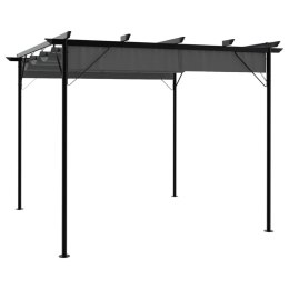 VidaXL Pergola ogrodowa ze zwijanym dachem, 3x3 m, antracyt, 180 g/m²