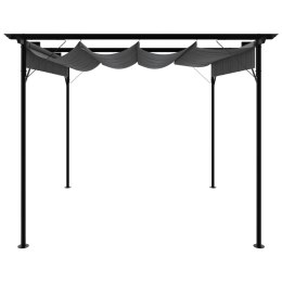 VidaXL Pergola ogrodowa ze zwijanym dachem, 3x3 m, antracyt, 180 g/m²