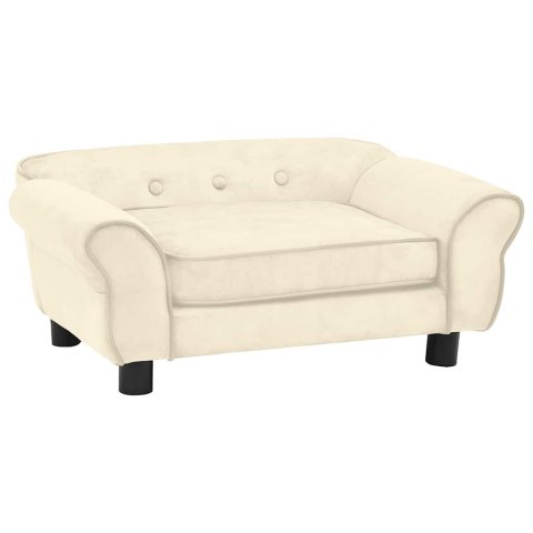 VidaXL Sofa dla psa, kremowa, 72x45x30 cm, pluszowa