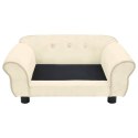 VidaXL Sofa dla psa, kremowa, 72x45x30 cm, pluszowa