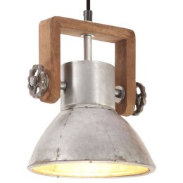 VidaXL Industrialna lampa wisząca, 25 W, srebrna, okrągła, 19 cm, E27