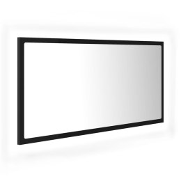 VidaXL Lustro łazienkowe z LED, czarne, 90x8,5x37 cm, akryl