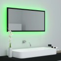 VidaXL Lustro łazienkowe z LED, czarne, 90x8,5x37 cm, akryl