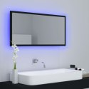 VidaXL Lustro łazienkowe z LED, czarne, 90x8,5x37 cm, akryl