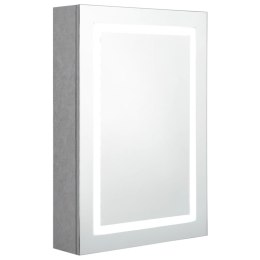 VidaXL Szafka łazienkowa z lustrem i LED, szarość betonu, 50x13x70 cm