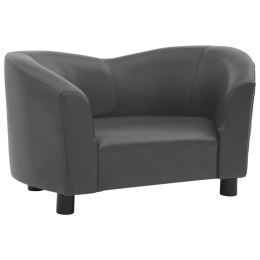 VidaXL Sofa dla psa, szara, 67x41x39 cm, sztuczna skóra