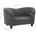 VidaXL Sofa dla psa, szara, 67x41x39 cm, sztuczna skóra