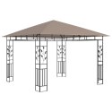 VidaXL Altana z moskitierą i sznurem lampek LED, 3x3x2,73 cm, taupe