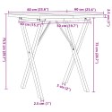 VidaXL Stół jadalniany z nogami w kształcie litery X, 60x60x75,5 cm