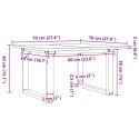 VidaXL Stolik kawowy z czworokątnymi nogami, 70x70x40 cm