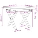 VidaXL Stolik kawowy z nogami w kształcie litery X, 50x50x35,5 cm