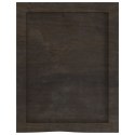 VidaXL Blat do łazienki, ciemnobrązowy, 40x50x(2-4) cm, lite drewno