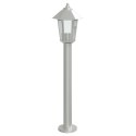 VidaXL Lampy ogrodowe na słupku, 3 szt., srebrne, 80 cm, stal