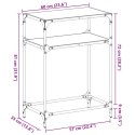 VidaXL Stolik kawowy z czarnym, szklanym blatem, 60x35x81 cm, stal