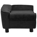 VidaXL Sofa dla psa, czarna, 72x45x30 cm, pluszowa