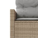 VidaXL Sofa ogrodowa z poduszkami, okrągła, beżowy rattan PE