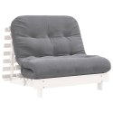 VidaXL Sofa rozkładana typu futon, z materacem, biała, 100x206x11 cm