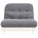 VidaXL Sofa rozkładana typu futon, z materacem, biała, 100x206x11 cm