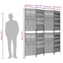 VidaXL Parawan 4-panelowy, szary, polirattan