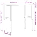 VidaXL Stolik roboczy, ciemny brąz, 100x60x(71,5-98) cm, drewno dębowe