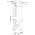 VidaXL Drzwi przesuwne z osprzętem, 80x210 cm, lite drewno sosnowe