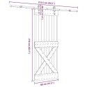 VidaXL Drzwi przesuwne z osprzętem, 80x210 cm, lite drewno sosnowe