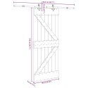 VidaXL Drzwi przesuwne z osprzętem, 85x210 cm, lite drewno sosnowe