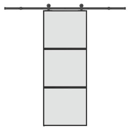 VidaXL Drzwi przesuwne z zestawem okuć Szkło hartowane i aluminium