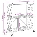 VidaXL Regał magazynowy z kółkami, czarna ,71x34x88 cm, stal