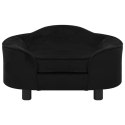 VidaXL Sofa dla psa, czarna, 67x47x36 cm, pluszowa