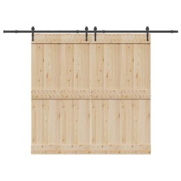 VidaXL System do montażu drzwi przesuwnych, 152,5 cm, stal, czarny