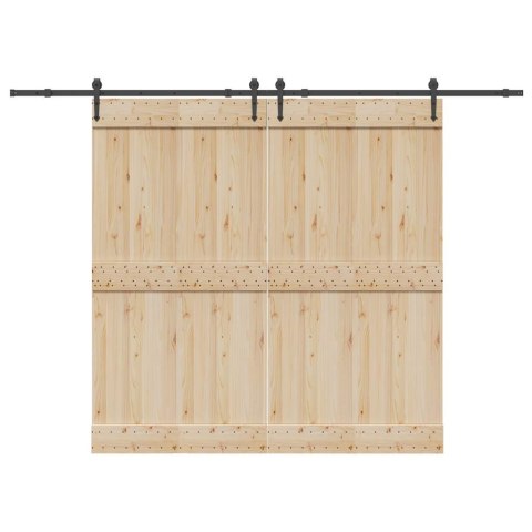 VidaXL System do montażu drzwi przesuwnych, 152,5 cm, stal, czarny