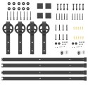 VidaXL System do montażu drzwi przesuwnych, 183 cm, stal, czarny