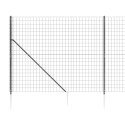 VidaXL Ogrodzenie z siatki, z kotwami, antracytowe, 1,8x25 m