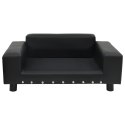 VidaXL Sofa dla psa, czarna, 81x43x31 cm, plusz i sztuczna skóra