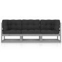 VidaXL 3-osobowa sofa ogrodowa z poduszkami, lite drewno sosnowe