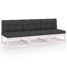 VidaXL 3-osobowa sofa z poduszkami, lite drewno sosnowe