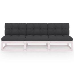 VidaXL 3-osobowa sofa z poduszkami, lite drewno sosnowe