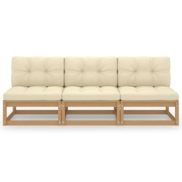 VidaXL 3-osobowa sofa z poduszkami, lite drewno sosnowe