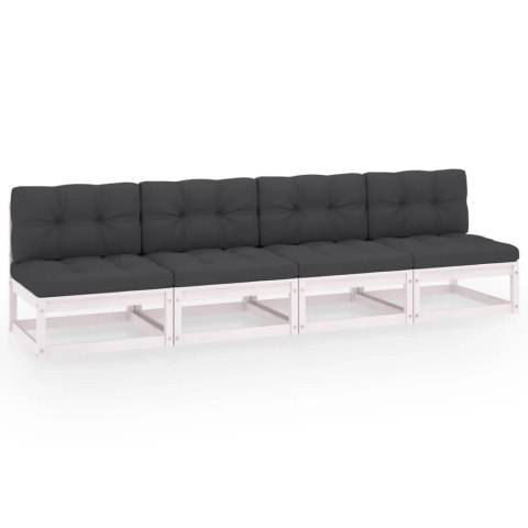 VidaXL 4-osobowa sofa ogrodowa z poduszkami, lite drewno sosnowe