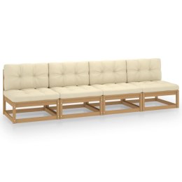 VidaXL 4-osobowa sofa ogrodowa z poduszkami, lite drewno sosnowe