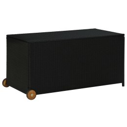 VidaXL Skrzynia ogrodowa, czarna, 120x65x61 cm, rattan PE