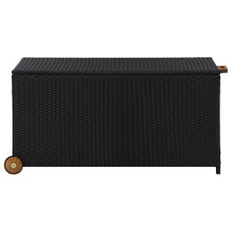 VidaXL Skrzynia ogrodowa, czarna, 120x65x61 cm, rattan PE