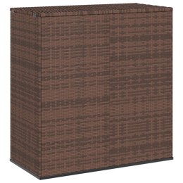 VidaXL Skrzynia na poduszki ogrodowe, rattan PE, 100x49x103,5 cm, brąz