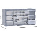 VidaXL Organizer z 22 szufladkami, 49x16x25,5 cm