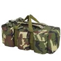 VidaXL Torba wojskowa 3-w-1, worek w stylu militarnym, 90 L, moro