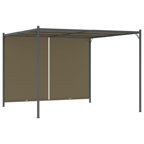 VidaXL Pergola ogrodowa ze zwijanym dachem, 3x3 m, taupe, 180 g/m²