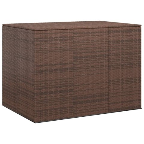 VidaXL Skrzynia na poduszki ogrodowe, rattan PE, 145x100x103cm, brąz